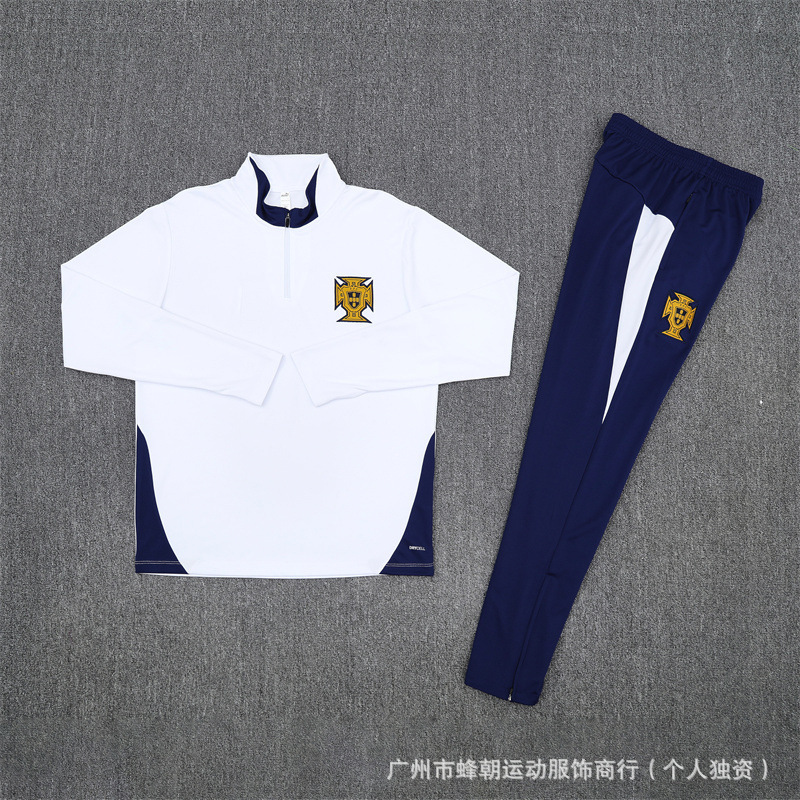 德国队半拉链长袖训练服球衣英格兰葡萄牙冬季训练足球服皇马|undefined
