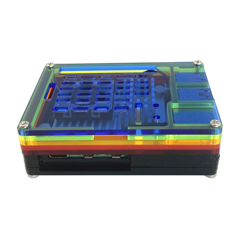 Пластиковый корпус Raspberry Pi 5 поколения 210 совместимый PWM управление температурой радиатор активного охлаждения прозрачный корпус Raspberry Pi 5B