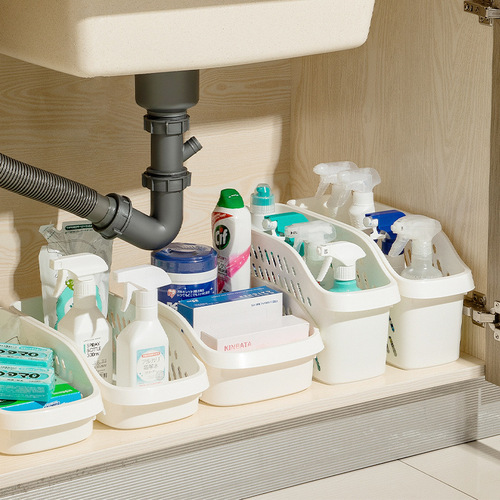 Japanese cabinet storage box kitchen sink debris storage basket removable pulley cabinet storage basket