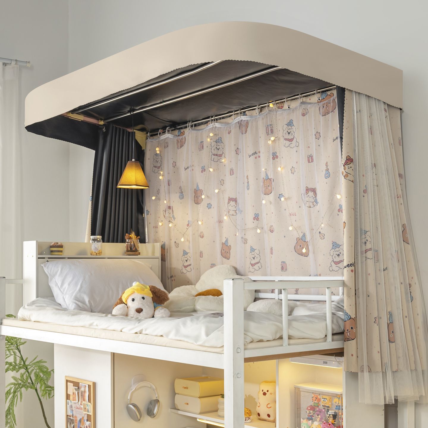 Cortina de cama de órbita u dormitorio de estudiantes cortina de sombra fuerte cortina de riel deslizante cortina de dormitorio de escuela secundaria masculina cortina de sombra para mujeres