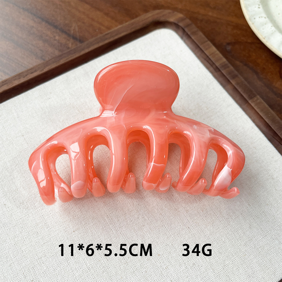 Clip de calabaza de plástico grande para cabello de mujer, clip de cabello de tiburón, joyas para cabello