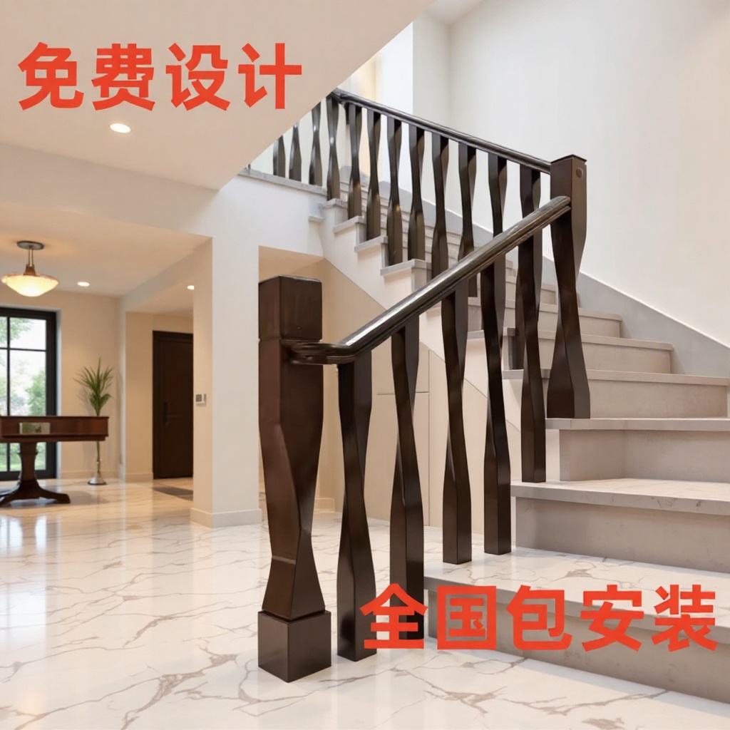 楼梯扶手实木定制实木楼梯小蛮腰