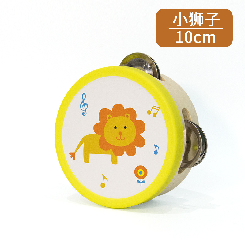 Instrumento de percusión Orff Xinjiang danza kindergarten enseñanza ayuda raqueta de mano tambor de campana de 4 pulgadas juguete para niños tambor de 10cm