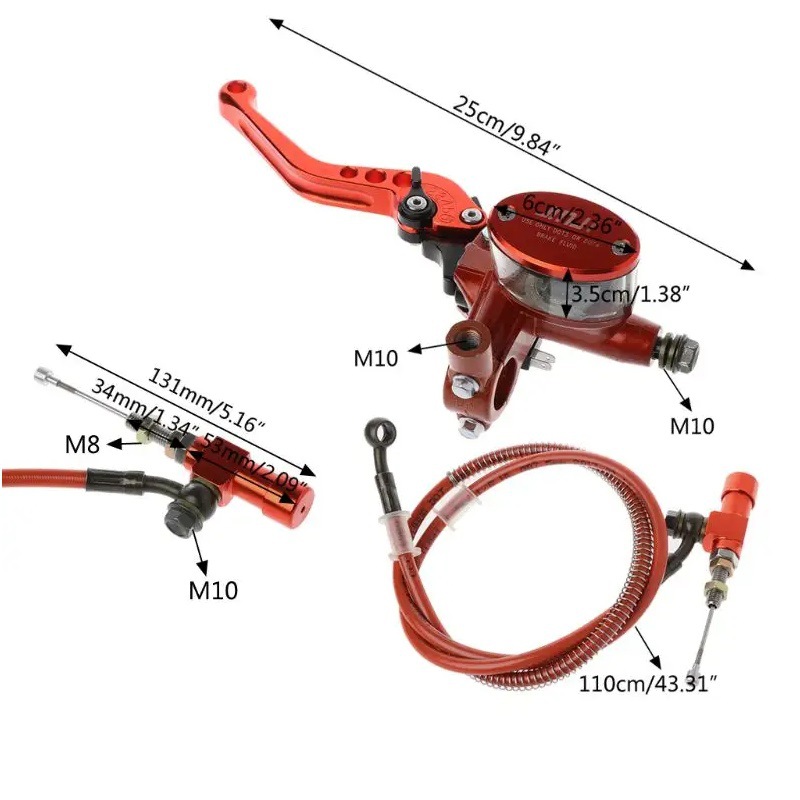 Motorcycle CNC hydraulic clutch kit rod master cylinder 125 ~ 250cc suitable for Honda Yamaha off-road vehicle