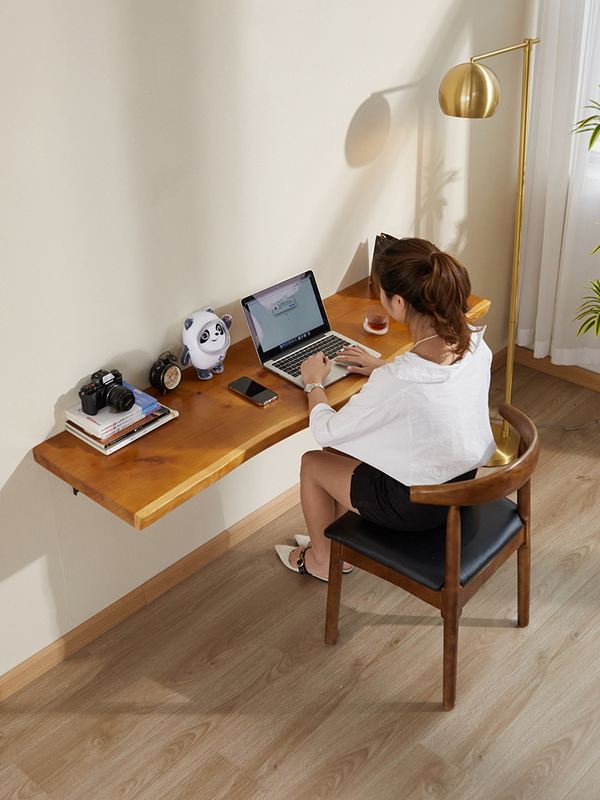 Wall-mounted Computer Desk European-style Wall Log Computer Drawer Hanging Dining Table Large Household Folding Wall-mounted Table for Two