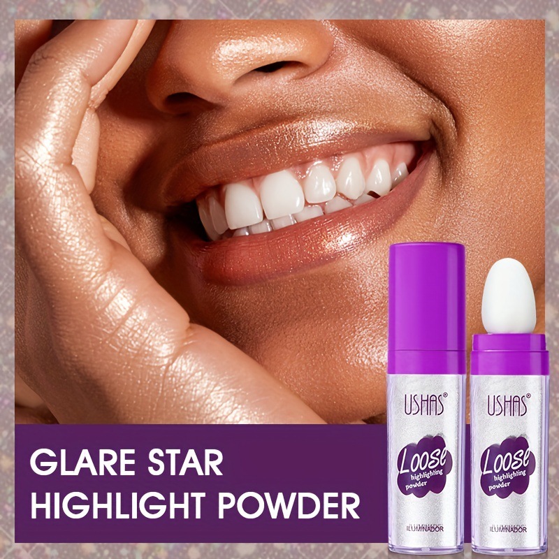 USHAS glänzendes Haar, Gesichtskörper, Hochglanz-Pink-Fee-Glitzer, Klopfen und Puderformen_voghion.com