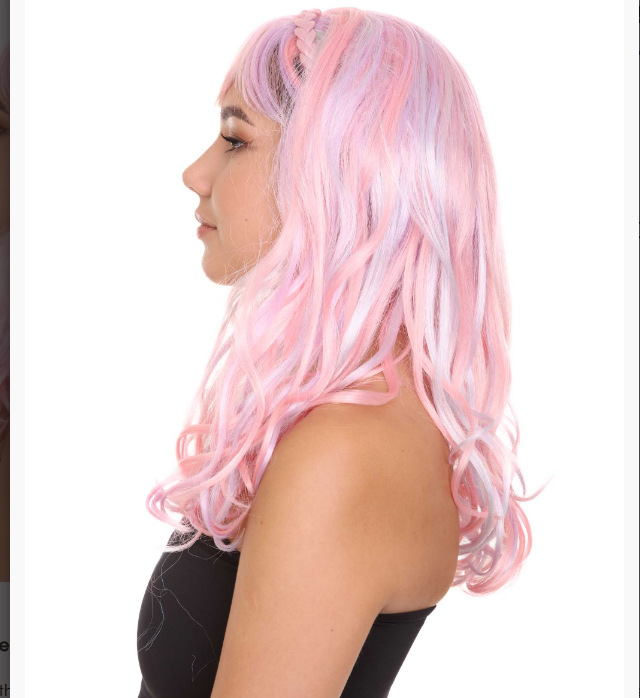 Newlook Perruca de Mujer| Rosa y púrpura negro pelucas transpirables sin capas