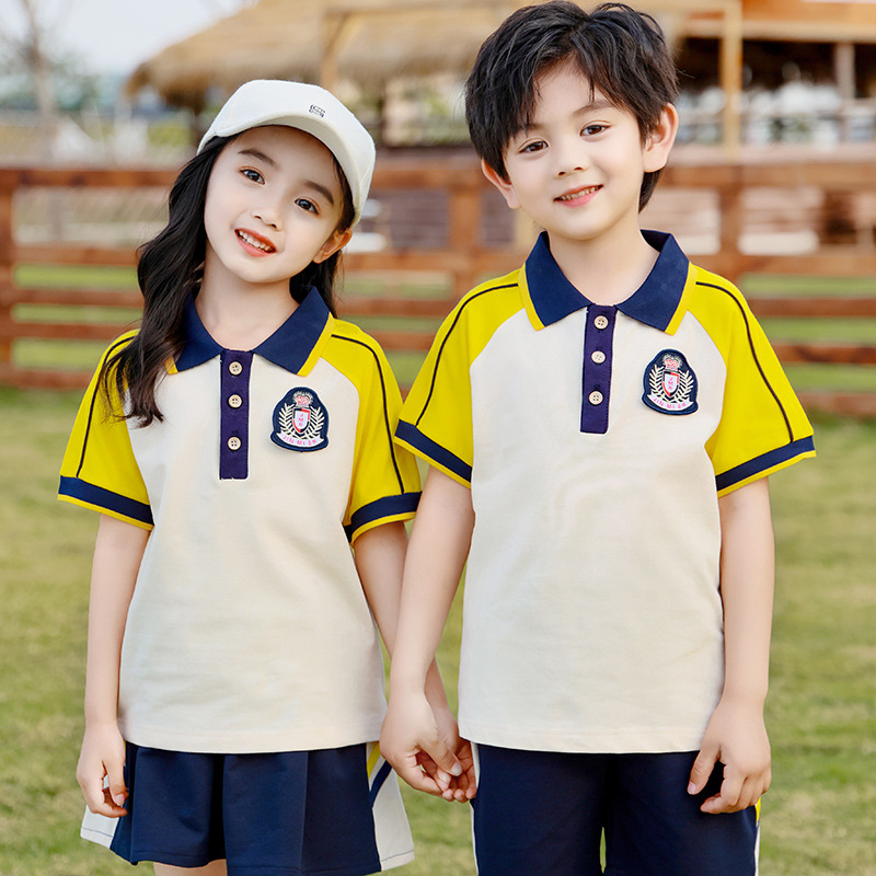 小學生校服夏季班服幼兒園園服夏裝畢業照兒童表演短袖純棉學院風