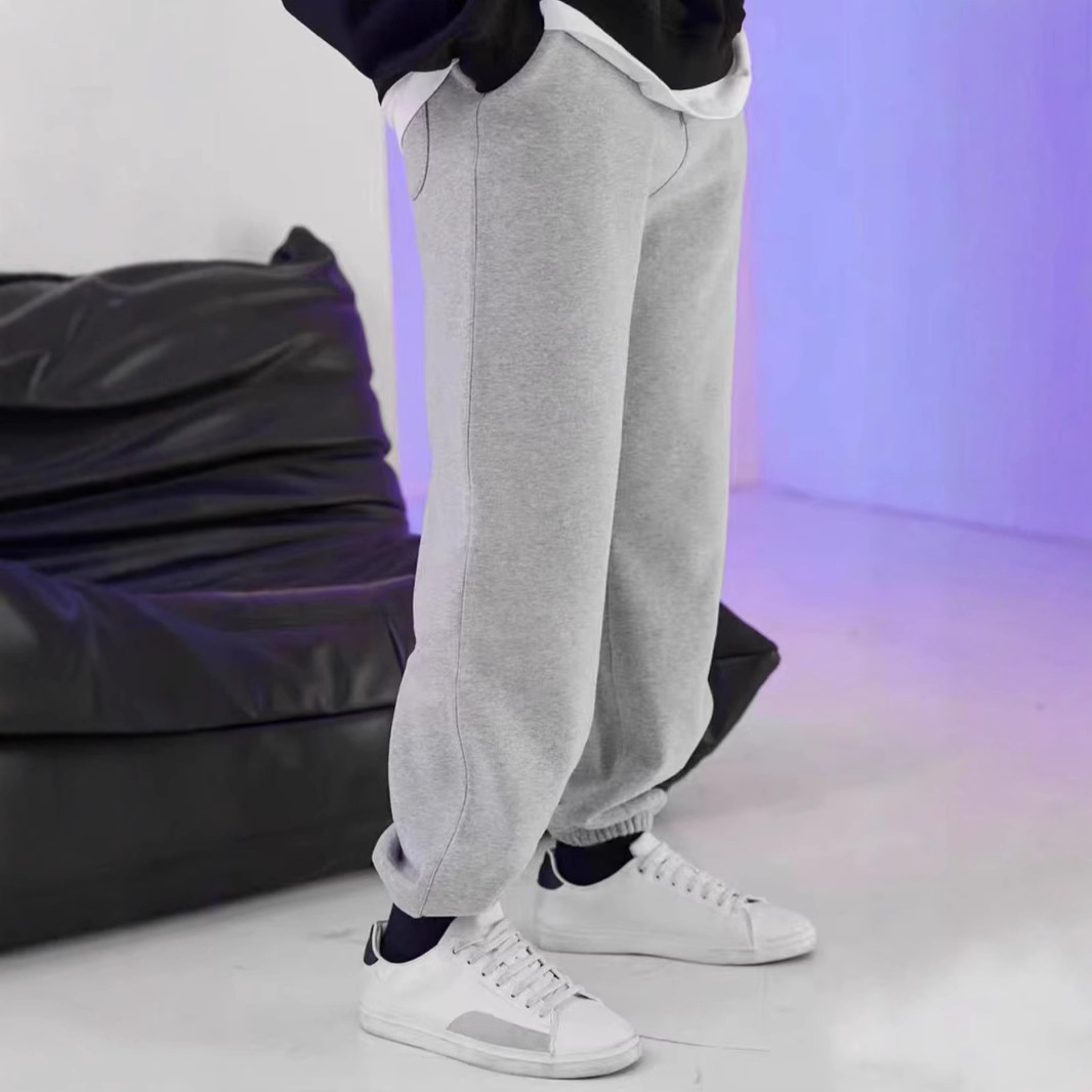 380G pesado lazo de algodón pantalones de protección de hombre Europa y Estados Unidos marca de moda transfronteriza zapatos deportivos casuales de cintura alta pantalones versátiles