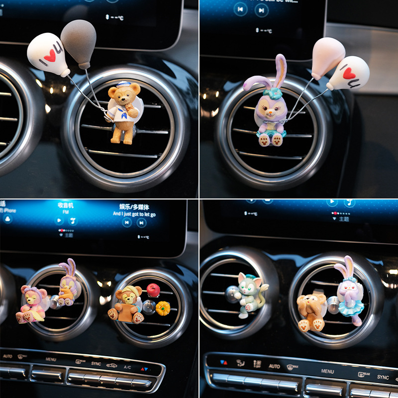 Clip de perfume de automóvil aire acondicionado de automóvil salida de aire fragante creativa adorable artículos de decoración de automóviles para mujeres