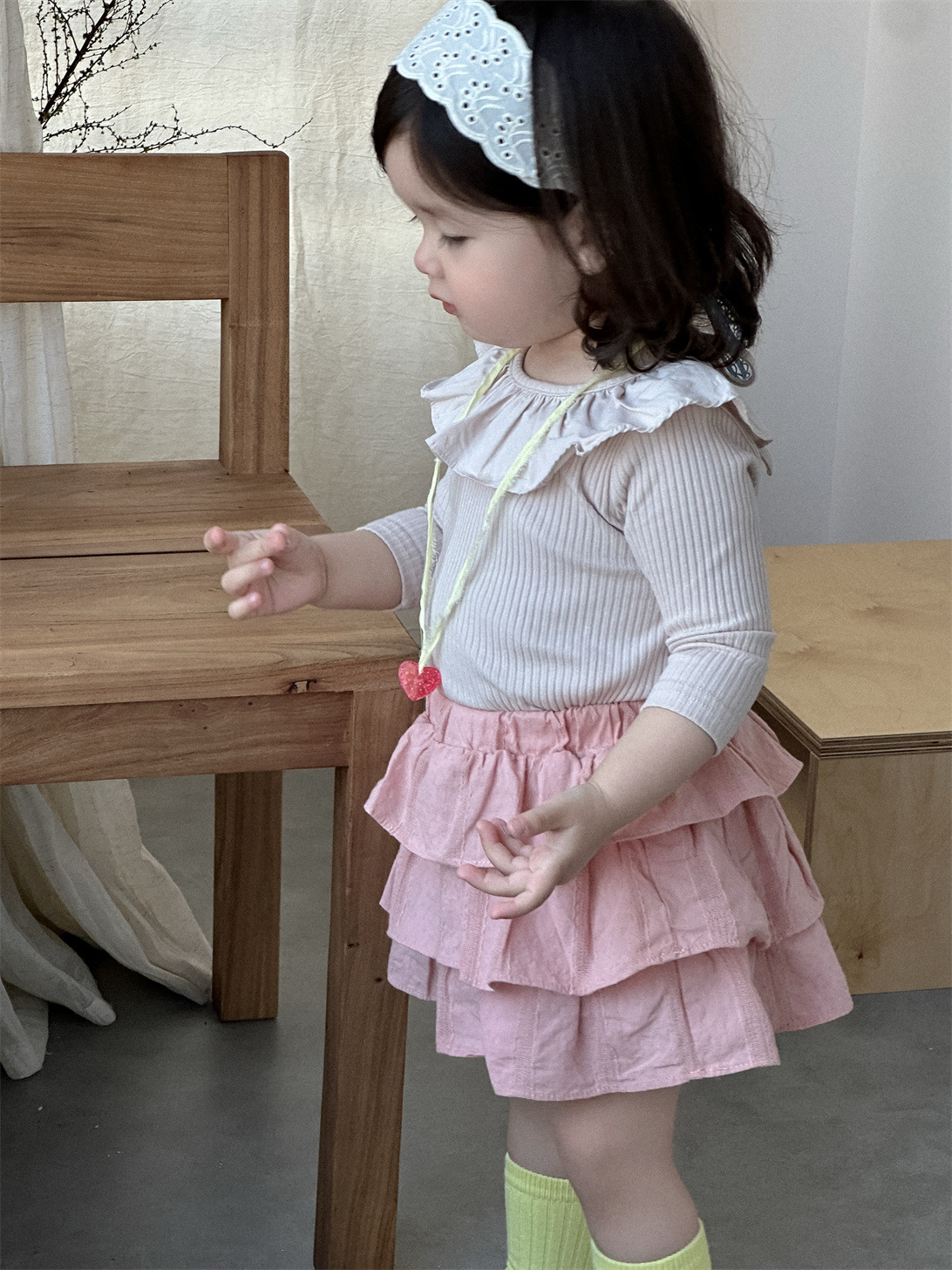 Conjunto de Blusa y Falda Corta Mameluco para Niñas de Algodón, Manga larga para Otoño