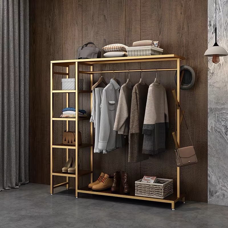 Floor-Standing Clothes Rack Bedroom Home Coat Rack Nordic Modern Clothing Store Men's and Women's Simple Clothes Storage Cabinet Rack