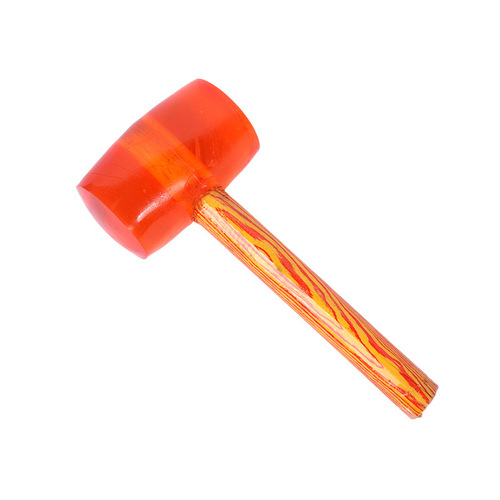Shockproof wooden handle rubber hammer for ceramic tile floor installation and decoration tools rubber hammer high elastic transparent rubber hammer