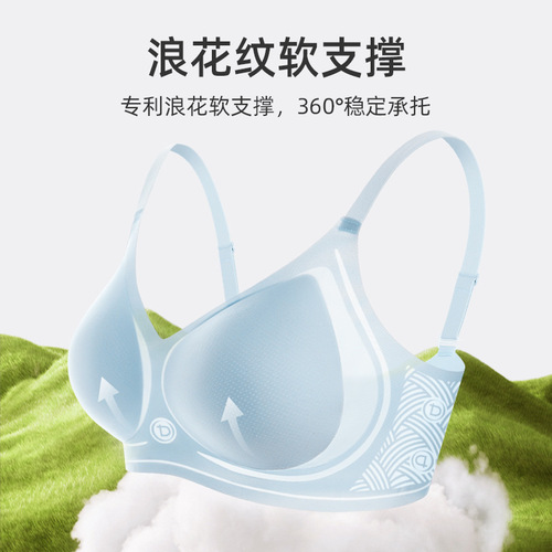 Soft support ultra-thin ice silk underwear summer thin bra semi-fixed cup one-piece women's cooling seamless bra