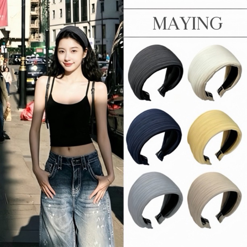 Maying Yi Mengling's Same Style High-Quality Upgraded Wide-Brimmed Headband with a Stylish High-Top Design, Suitable for All Seasons