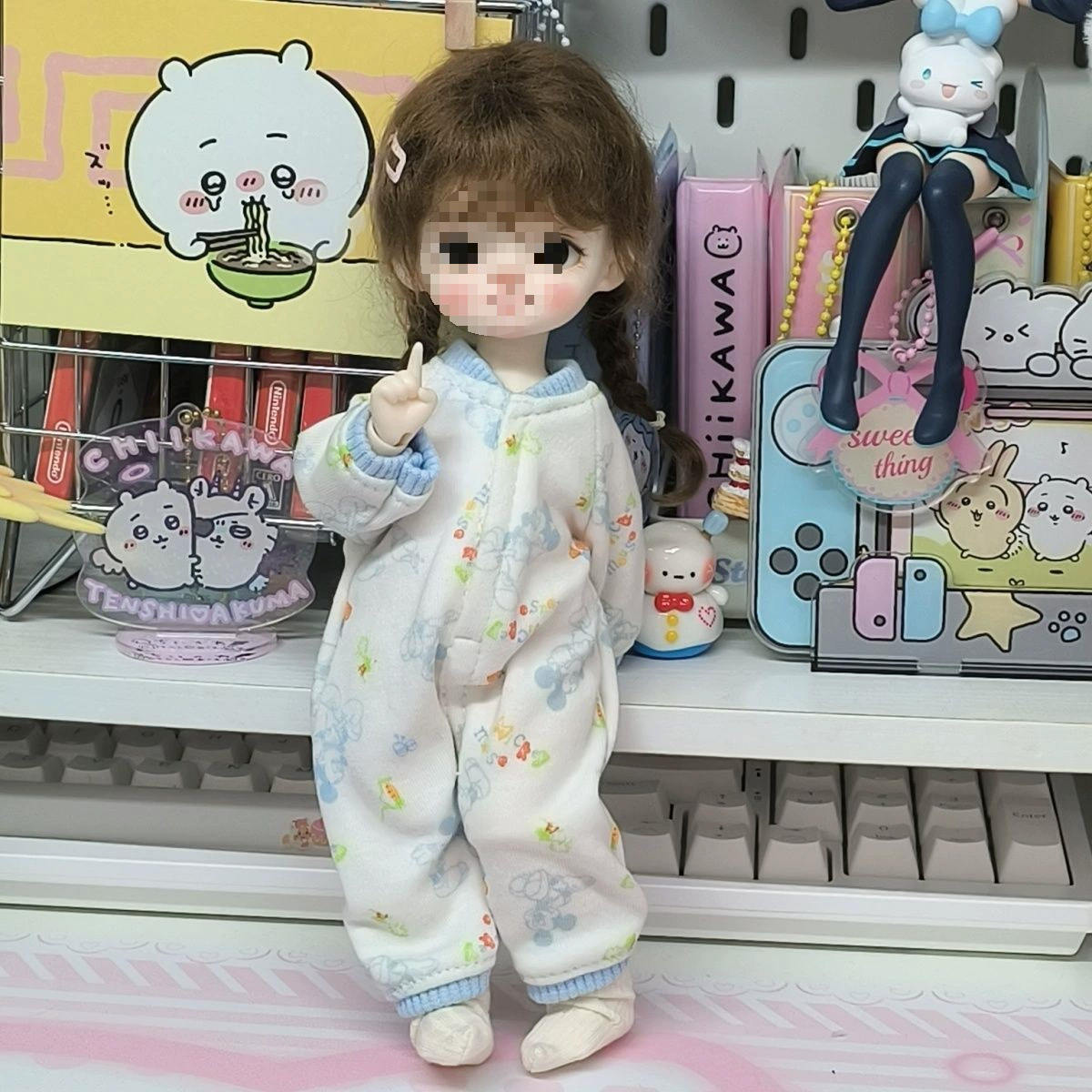 Шесть очков материал для детской одежды 6 очков b маленький шестичек ребенок милый мини-одежда пижама