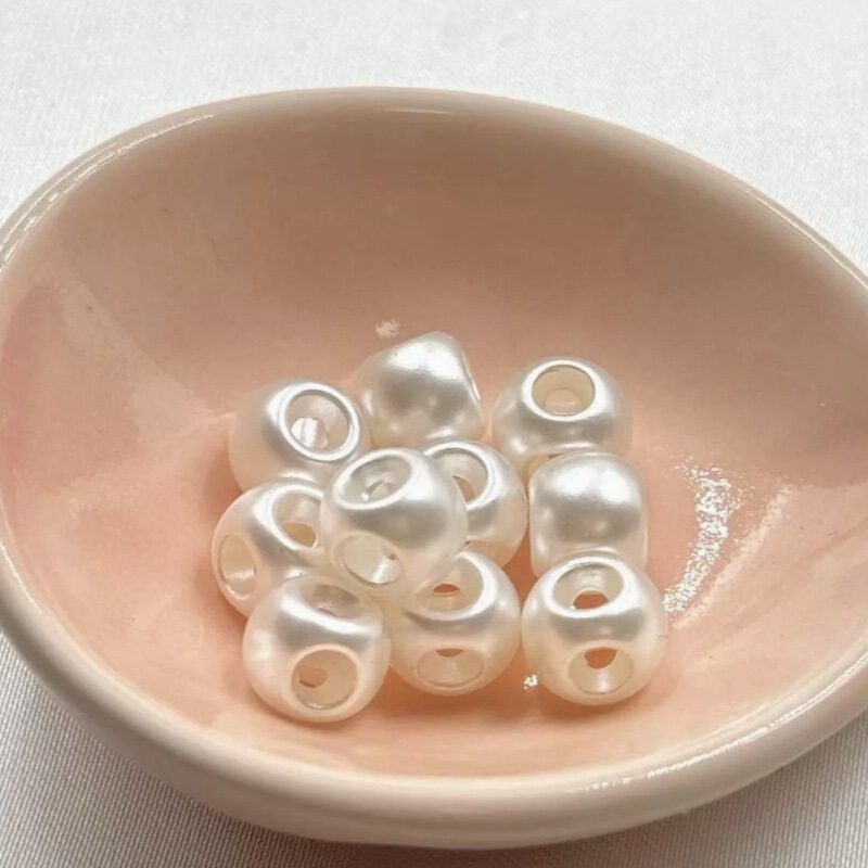 Four-Hole Beads Four-Hole Pearl Gold and Silver DIY Acrylic Beaded Bow Material Mobile Phone Chain Jewelry Accessories