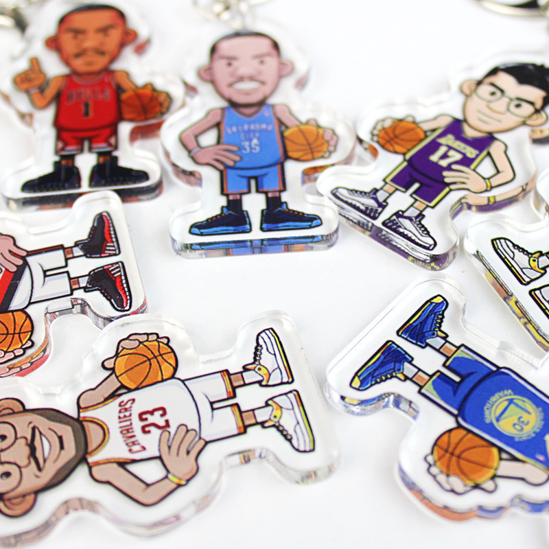 Nba Basketball Star Keychain James Kobe Curry Lillard Peripheral Acrylic Humanoid Pendant