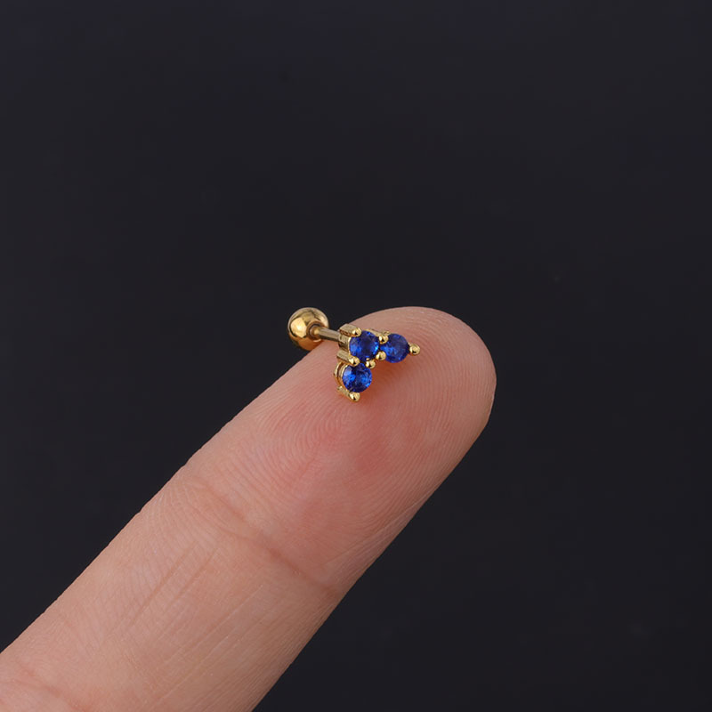 Ear Cartilage Rings & Studs Heart Copper Plating Artificial Gemstones display picture 5