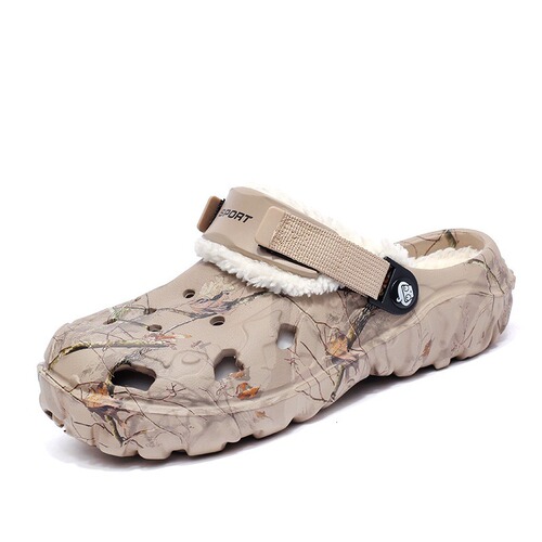 Cotton slippers men's winter new style thick sole and velvet warm cotton shoes EVA poop feeling cotton shoes