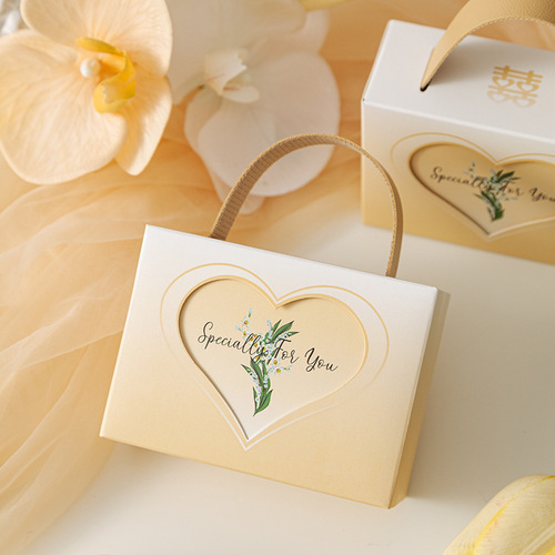 新款喜糖盒创意花卉樱花手提式婚礼礼盒