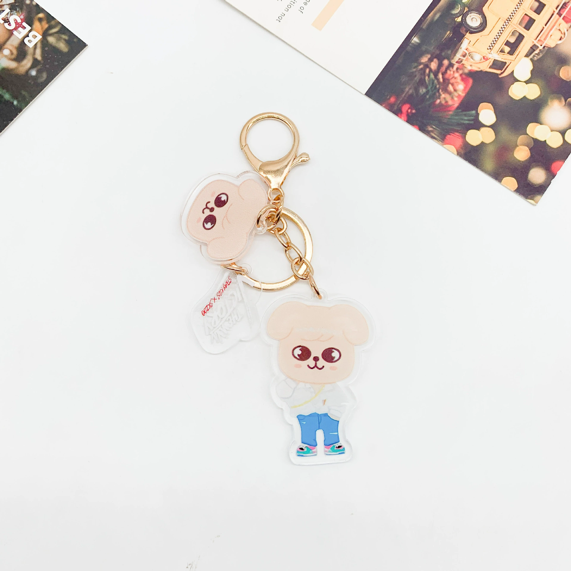 Cartoon keychain, acrylic double-sided accessory, pendant