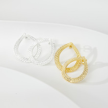 意大利 S925银冰花渐变小耳环