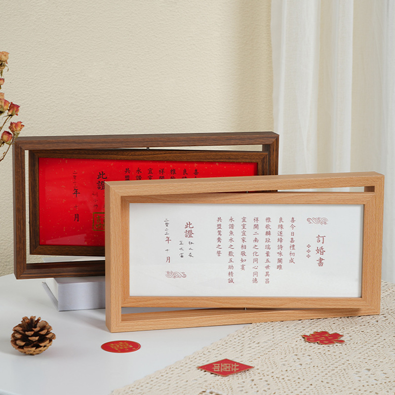 Double-sided rotating photo frame table office desktop creative personality like frame desktop ornaments engagement book decorations