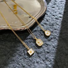 欧美跨境热卖时尚玫瑰花贝壳水滴项链女轻奢高级感精致锁骨链批发