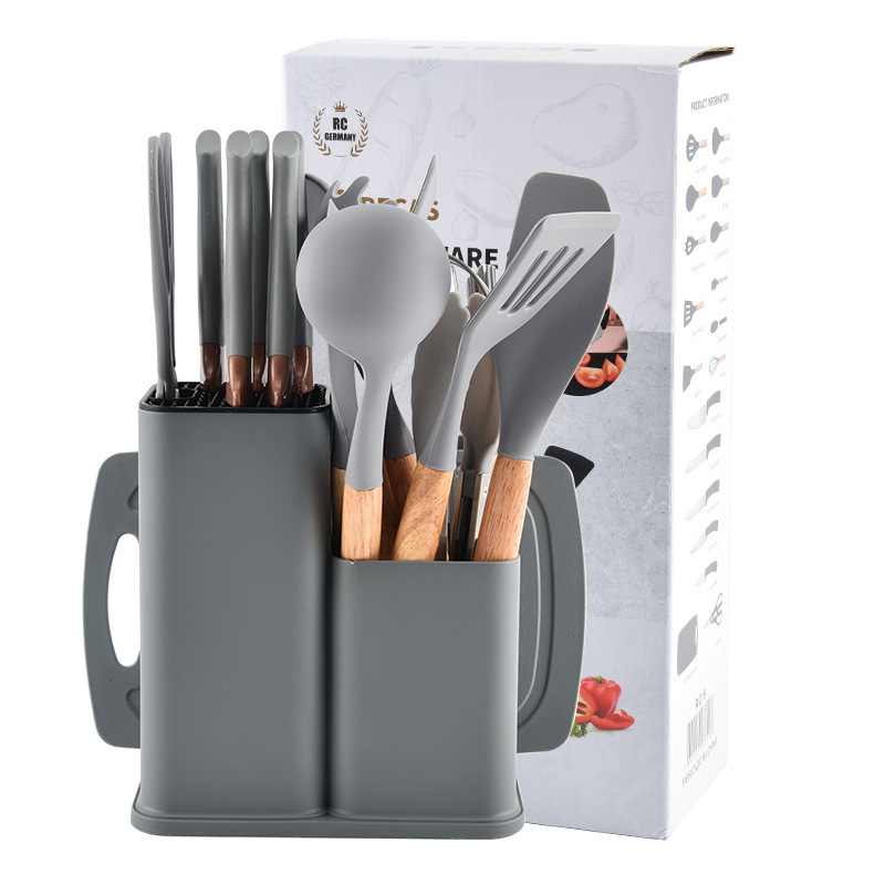 Cocina de silicona 19 juegos de silicona de cocina multifuncional juegos de silicona de cocina resistentes a altas temperaturas y no pegajosos ollas de cocina transfronterizas en stock
