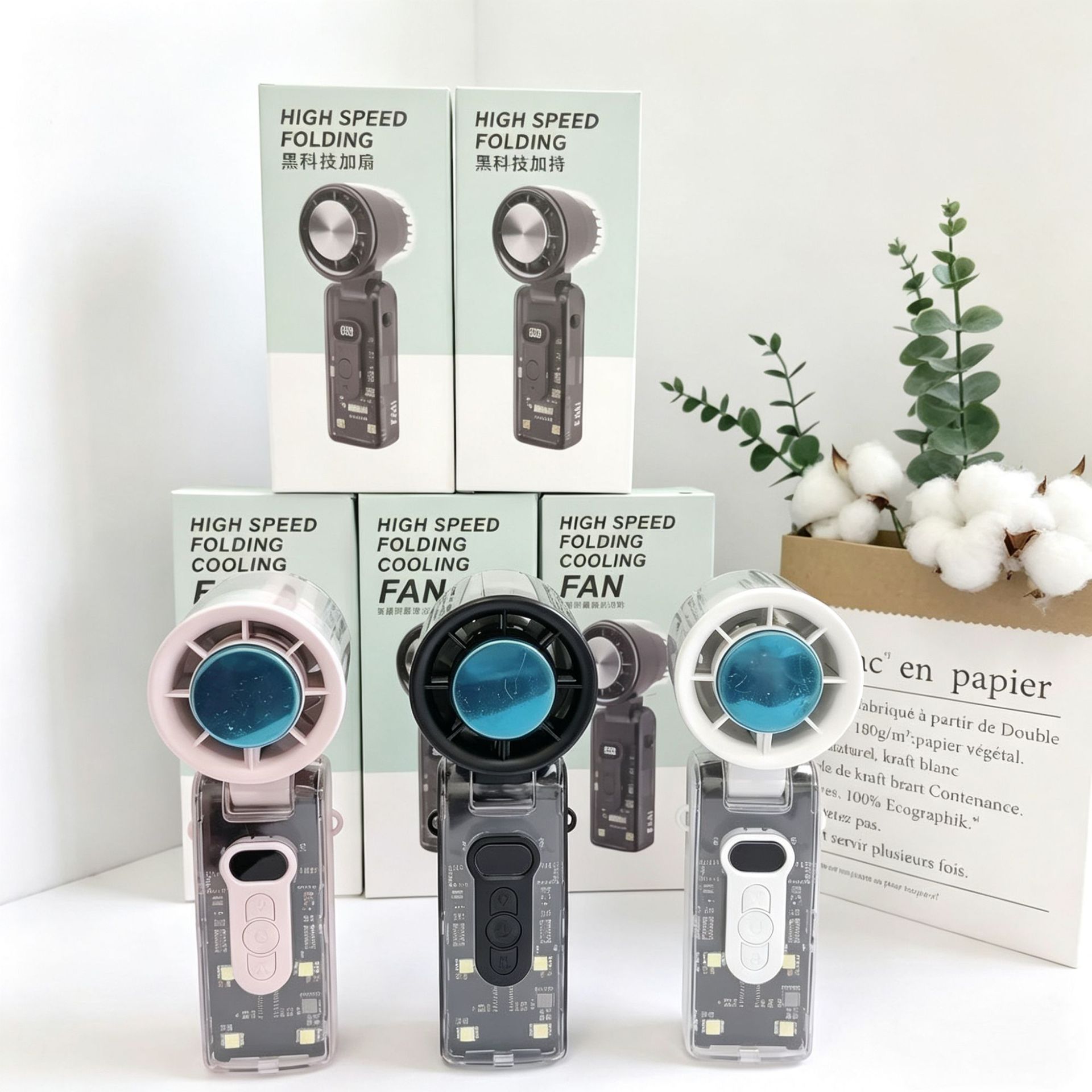 handheld folding air fan