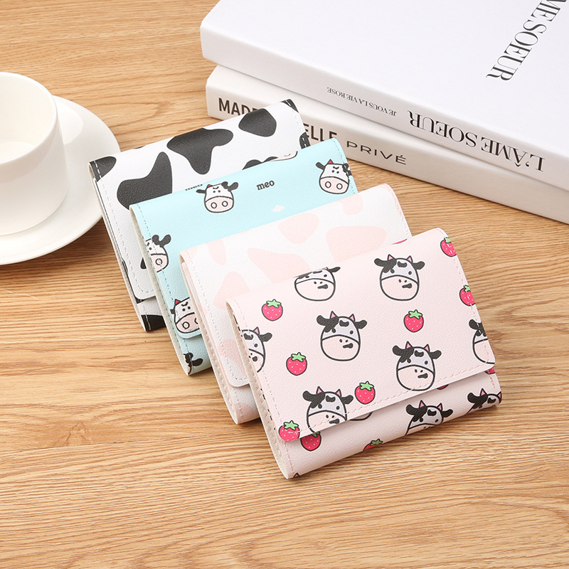 New Multi Card Short Small Coin Purse Women's Mini wallet 30% Folding Japanese Korean Style Cow Card Bag for Women
