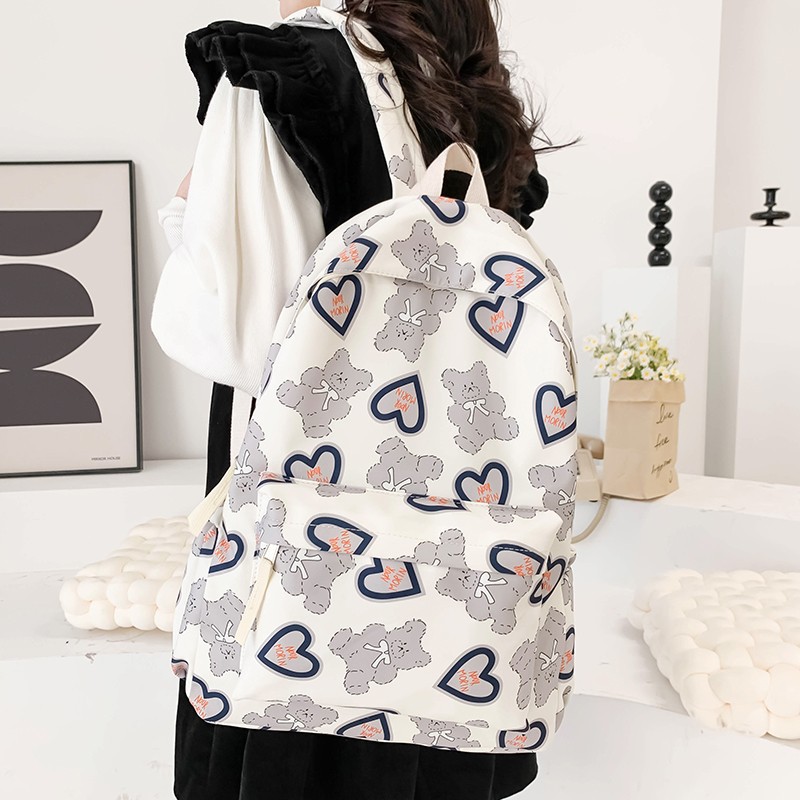 backpack 2025 new women‘s primary school high school student schoolbag women‘s bag love casual backpack breathable