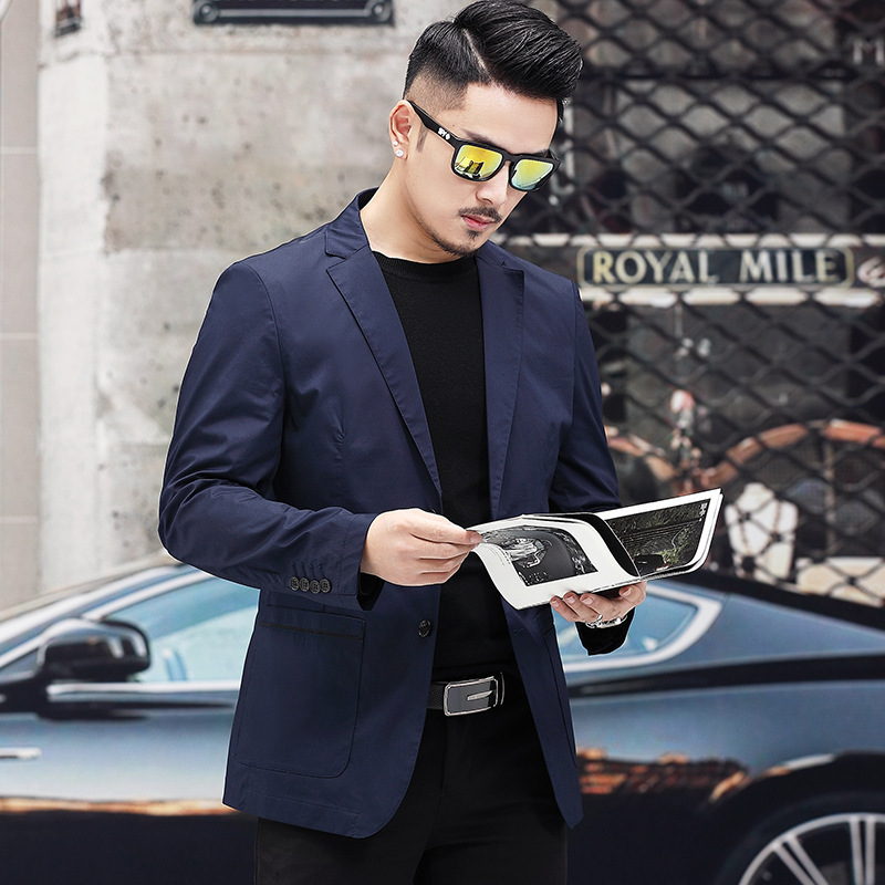 Spring and Autumn Men's Business Suits, Middle-Aged Outdoor Versatile Business Simple Suits, Solid Color Jackets, Fashionable Wholesale