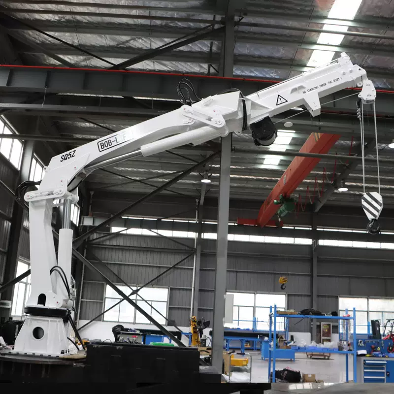 5吨折臂船用起重机液压360°旋转起重吊机小型渔船甲板船用起重机