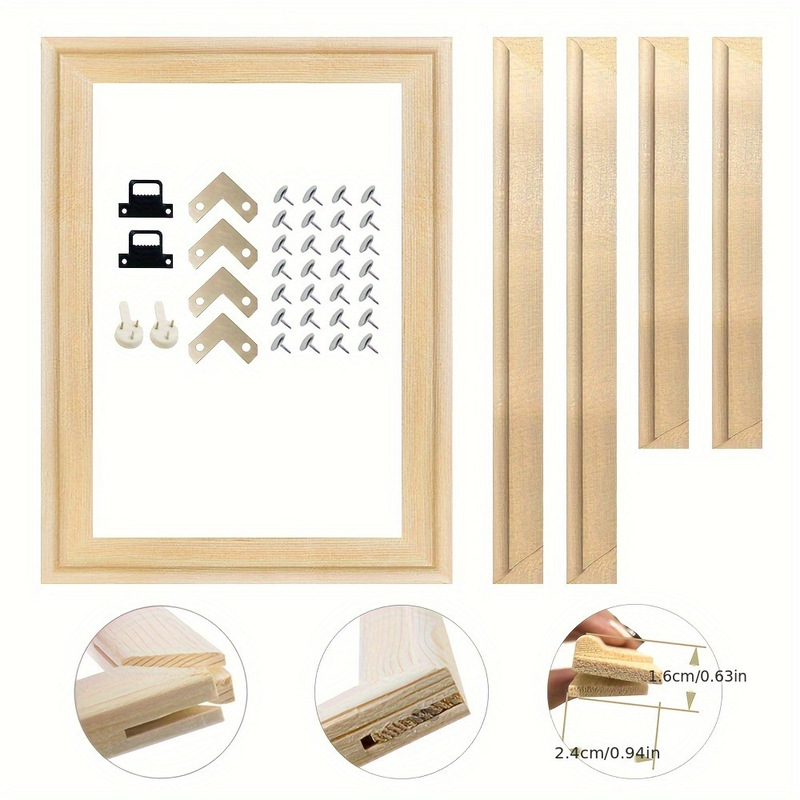 Cross-Border DIY Diamond Solid Wood Strip Picture Frame Kit, Photo Frame, Canvas Painting, Oil Painting Frame Wholesale