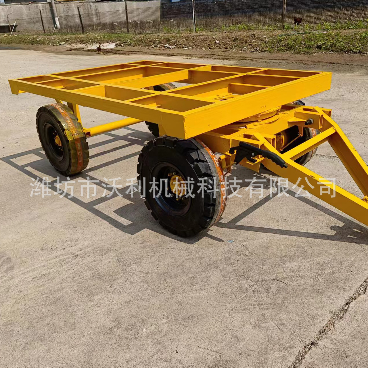 Four-wheel skeleton trailer generator set Mobile frame traction flat trailer tool truck emergency lighting