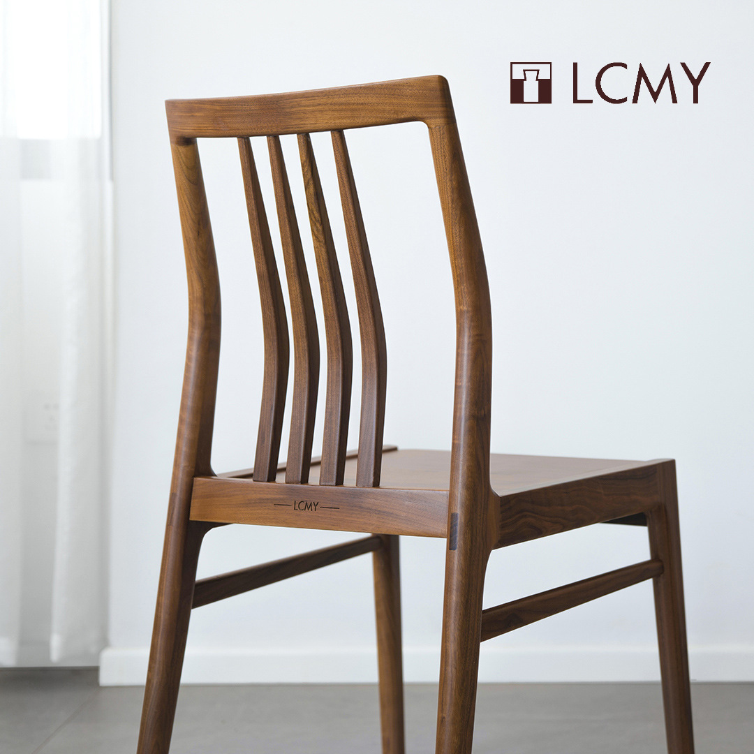 [云帆餐椅]原创北欧现代纯实木书椅手工榫卯柚木黑胡桃丨览春木r*