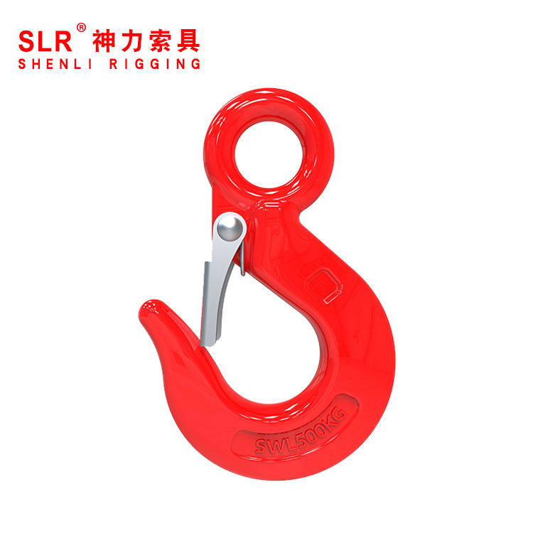 神力索具碳钢锻造吊装货钩眼型德标起重带舌吊钩厂家批发