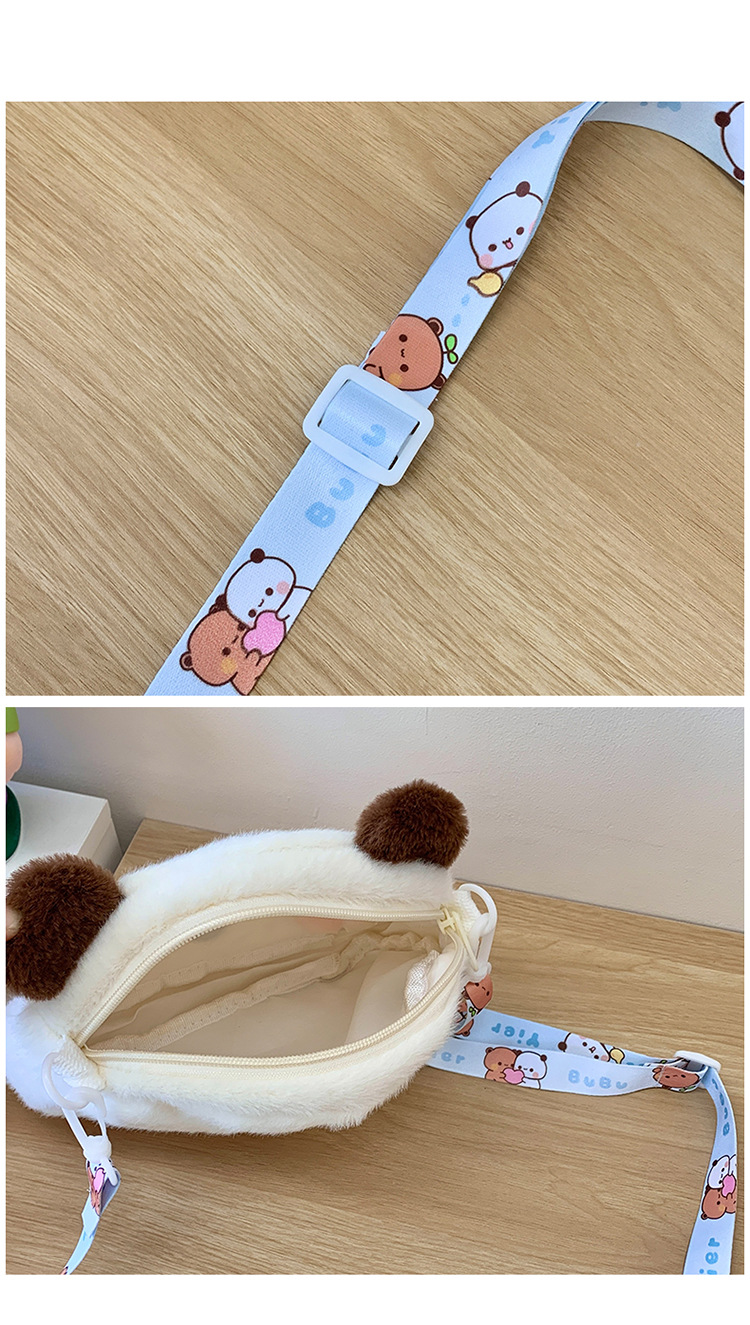 Korean version cute plush bear single-shoulder bag 2024 New style soft and sweet girl toy bag coin purse single-shoulder crossbody bag undefined
