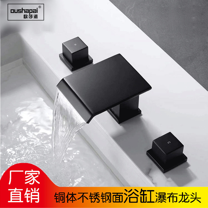 Ousha style bathtub faucet basin faucet undercounter plate faucet wash basin faucet stainless steel waterfall faucet Ousha style bathtub faucet basin faucet undercounter plate faucet wash basin faucet stainless steel waterfall faucet