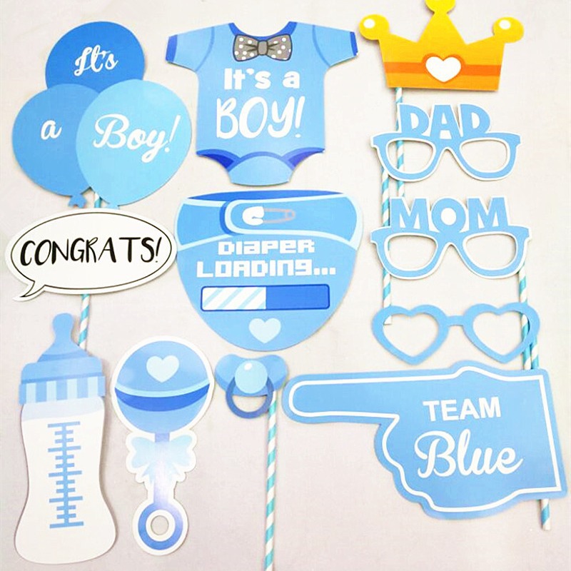 Accesorios de fotos de unicornio bebé BABY SHOWER niño niña bebé fiesta pañal globo accesorios