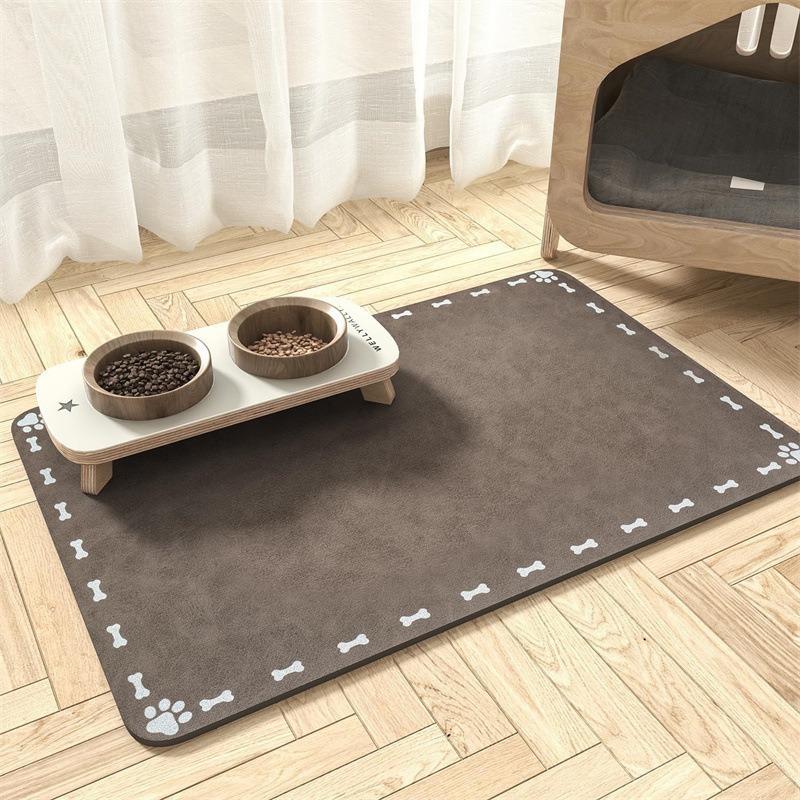 Amazon temu ラベル付きペット猫と犬の食事マット新しい珪藻泥フロアマット飛沫防止吸水速乾マット|undefined