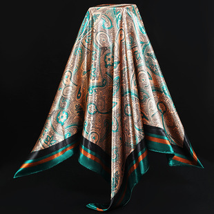 Sade satin women's spring and summer imitation silk scarf printed small square gift European and American scarf shawl wholesale
