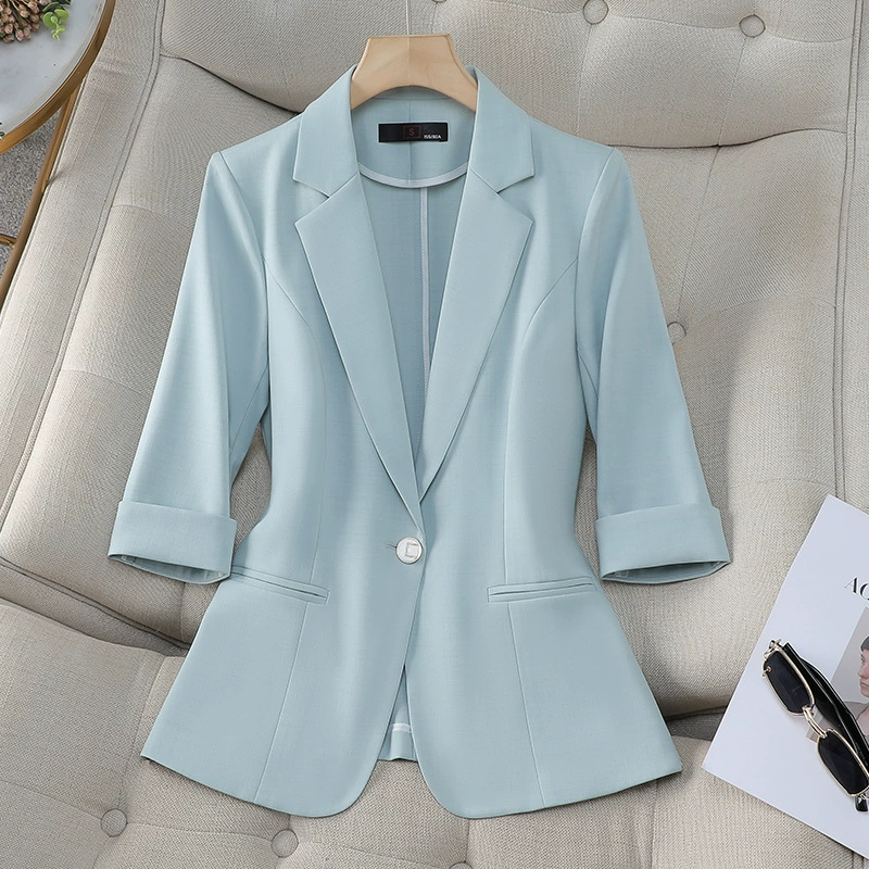 Фуксия тонкий летний классический пиджак для отдыха, стиль высокого качества
