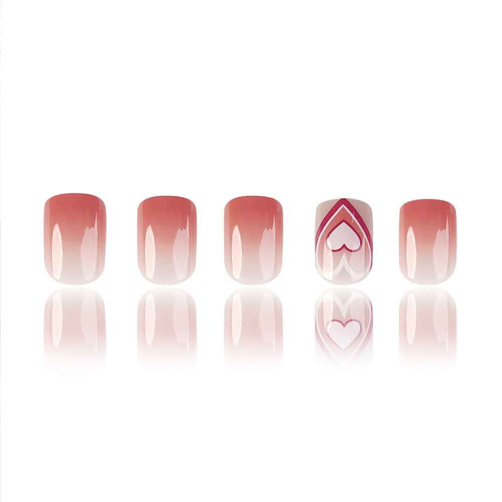 Pequeño libro rojo venta caliente amor manicura parche de uñas dulce lindo parche de uñas de alta calidad simple gradiente desgaste de uñas image 6