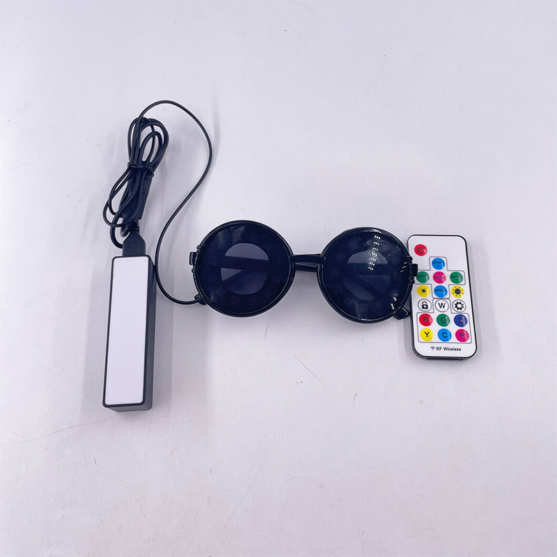 Los 100 mejores accesorios de actuación de festival de música electrónica de DJ para apoyar las gafas luminosas Gafas luminosas LED deslumbrantes en espiral