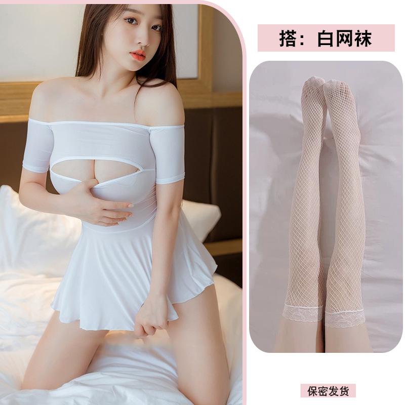 흰색 망사 스타킹