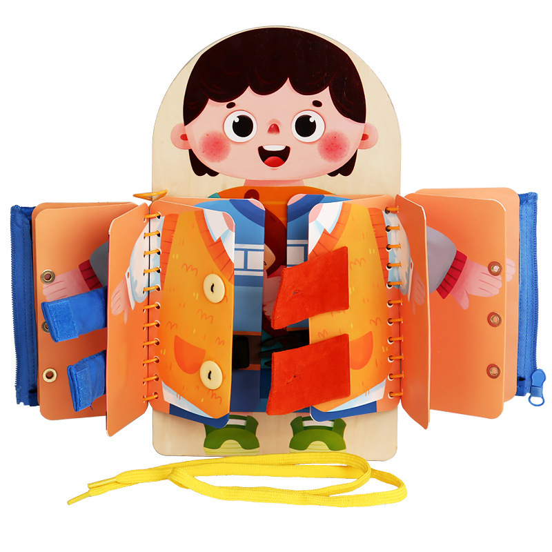 Weiweihu Tablero ocupado de madera multicapa para niños 0-3 Entrenamiento de concentración Libro ocupado Juguetes educativos de educación temprana Montessori