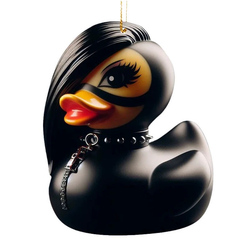 Venta caliente transfronteriza terror mágico acrílico Duckieville colgante de pato espejo retrovisor de coche decoración colgante